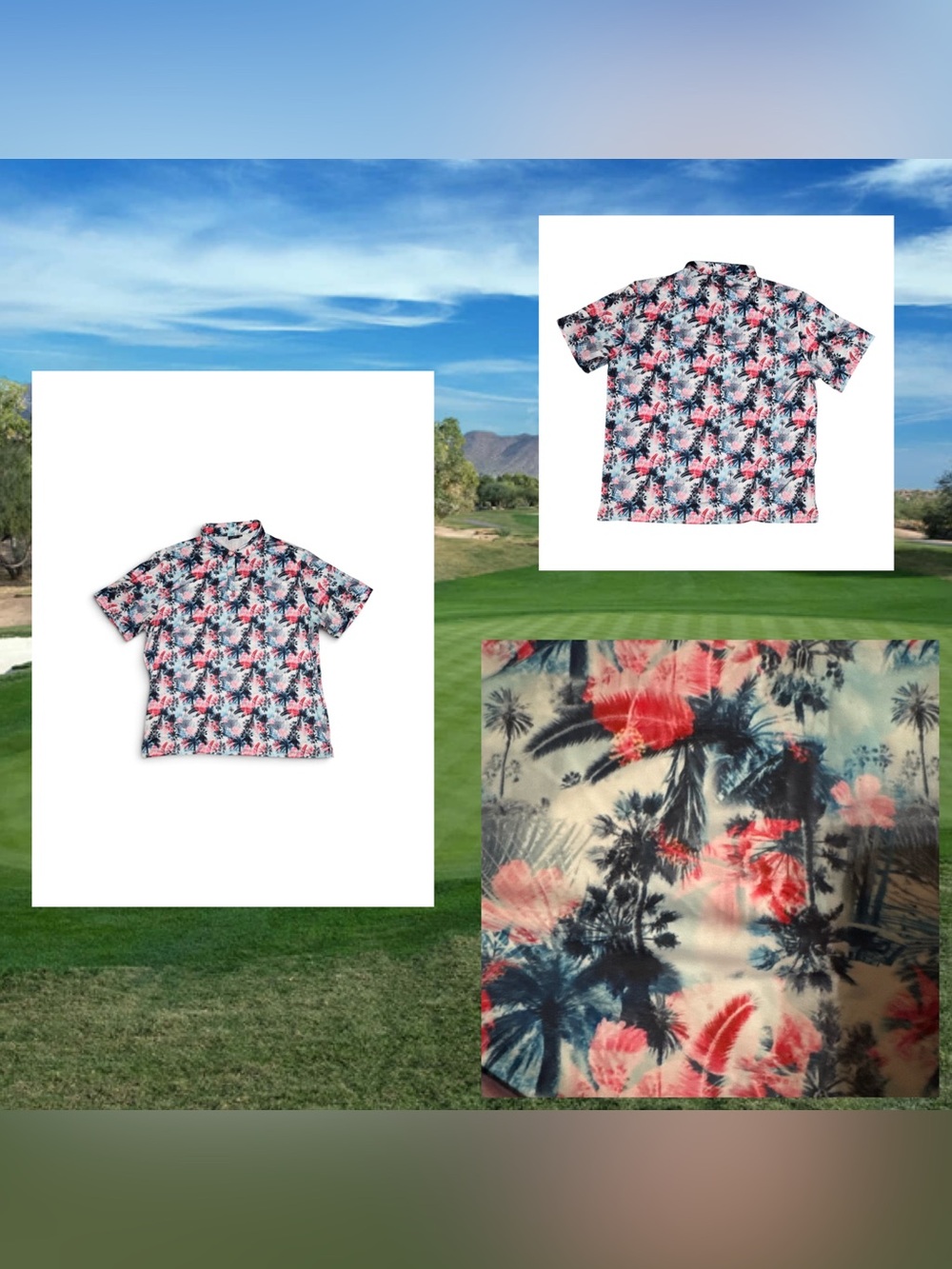 Sunday Swagger Men’s XXXL Tropical Short Sleeve Golf Resort Polo Athletic Shirt